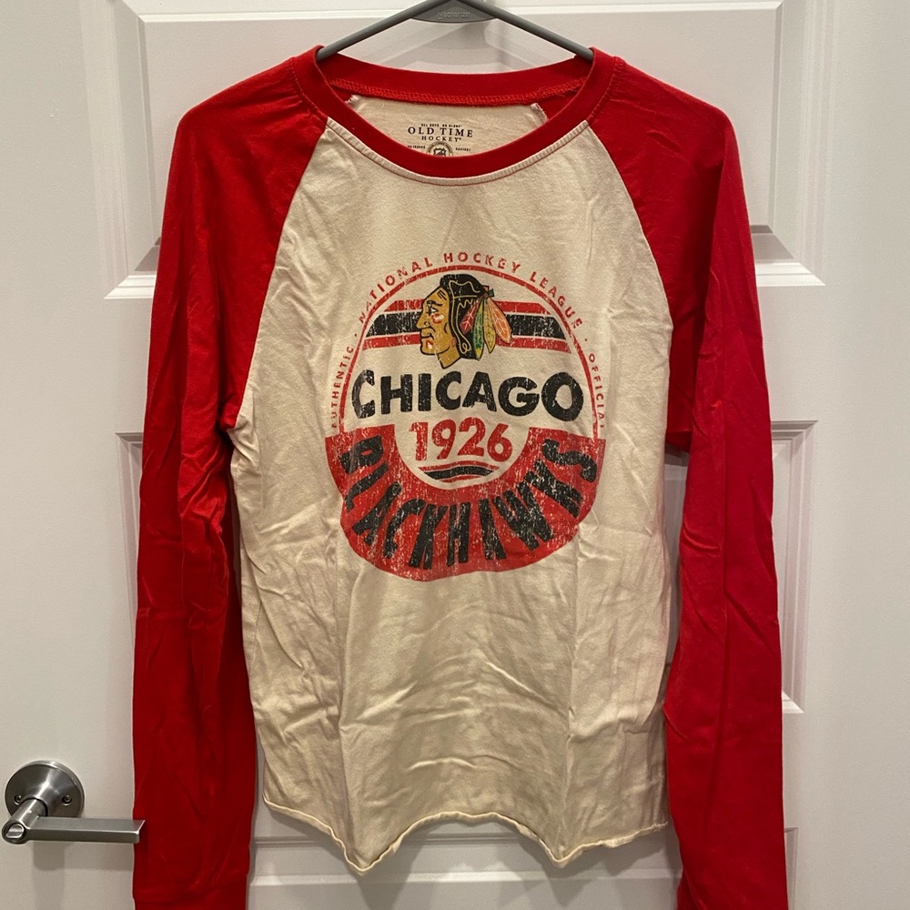 Old Time Hockey Chicago 1926 Red Long Sleeve Tee